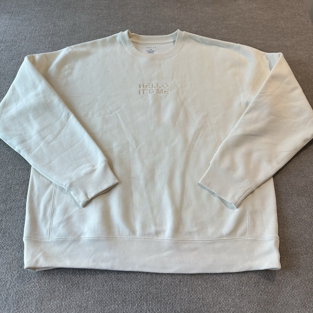 Adele Official Merch Hello It's Me Off White Creame Sweatshirt Sweater Women 2XL